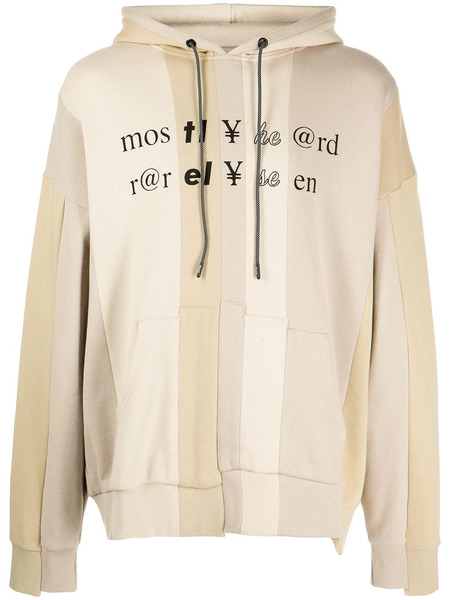  Mostly Heard Rarely Seen Sudadera Spliced Text Con Capucha - Neutro 
