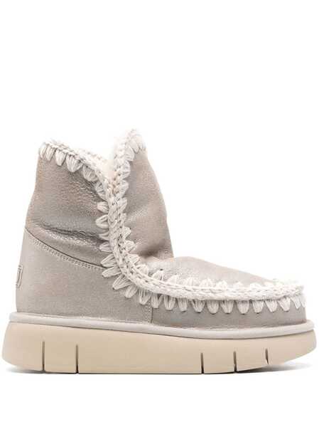  Mou Botas Gruesas Con Parche De Logo - Plateado 