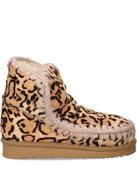  Mou Botines Con Animal Print - Marrón 