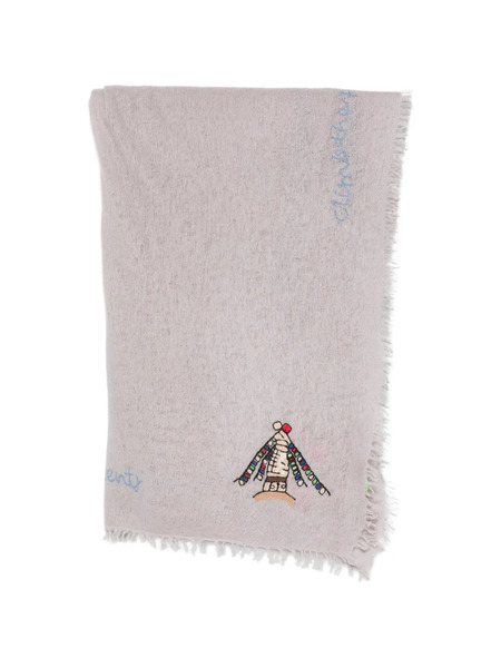  Mouleta Fular Bordado Deshilachado - Gris 