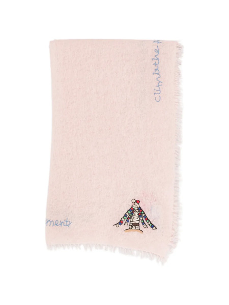  Mouleta Fular Bordado Deshilachado - Rosa 