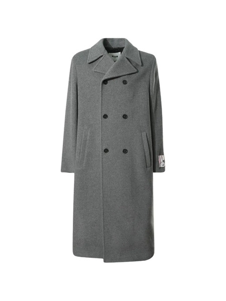  Msgm Abrigo Con Doble Botonadura - Gris 
