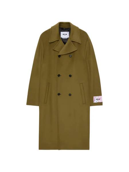  Msgm Abrigo Con Doble Botonadura - Verde 