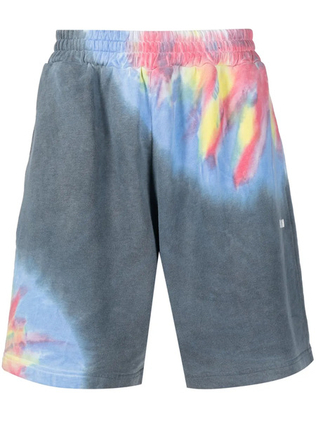  Msgm Bermudas Con Estampado Tie-dye - Azul 