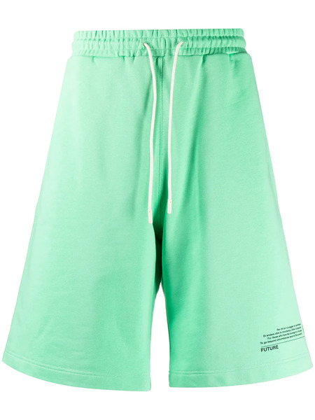  Msgm Bermudas Con Logo Estampado - Verde 