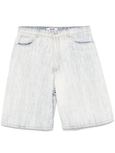  Msgm Bermudas Vaqueras - Blanco 
