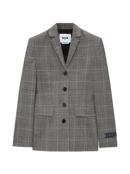  Msgm Blazer A Cuadros - Gris 