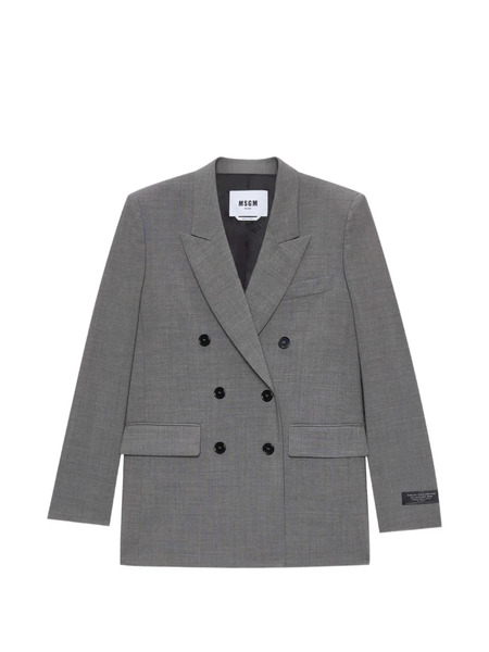  Msgm Blazer Con Doble Botonadura - Gris 