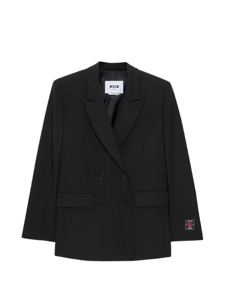  Msgm Blazer Con Doble Botonadura - Negro 
