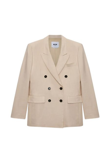  Msgm Blazer Con Doble Botonadura - Neutro 