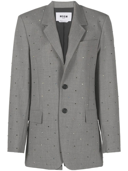  Msgm Blazer Con Solapas De Muesca - Gris 