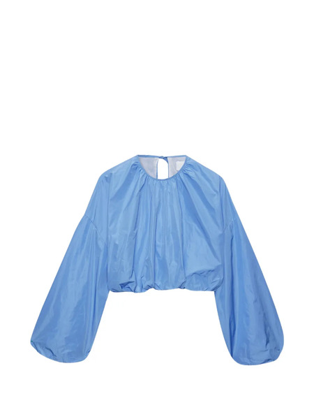  Msgm Blusa Con Cuello Redondo - Azul 