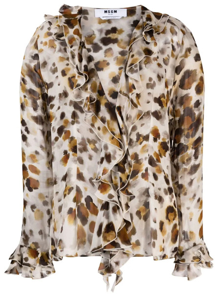  Msgm Blusa Con Estampado Abstracto - Neutro 