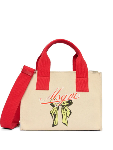  Msgm Bolso Shopper Micro Con Logo - Neutro 