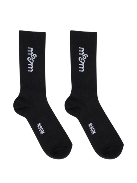  Msgm Calcetines Con Logo - Negro 