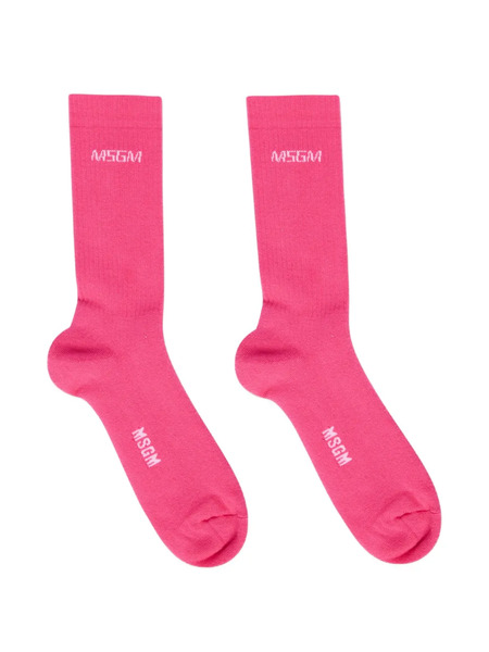  Msgm Calcetines Con Logo - Rosa 