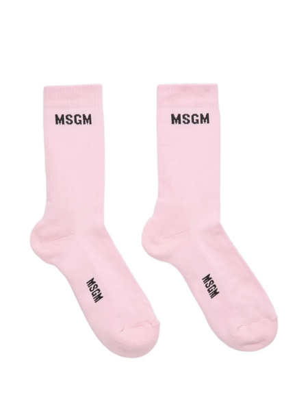  Msgm Calcetines Con Logo - Rosa 