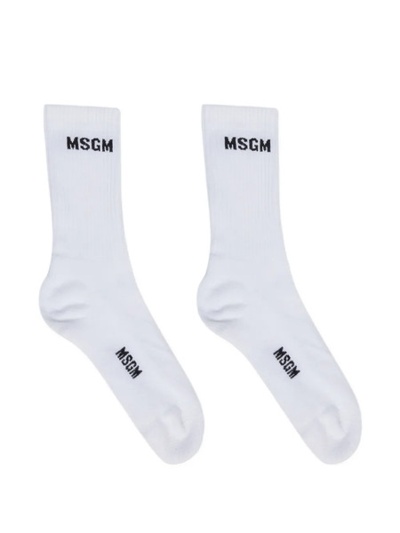  Msgm Calcetines De Canalé - Blanco 