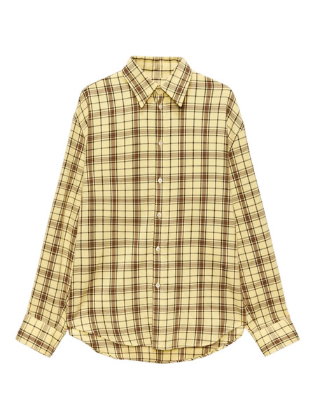  Msgm Camisa A Cuadros - Amarillo 