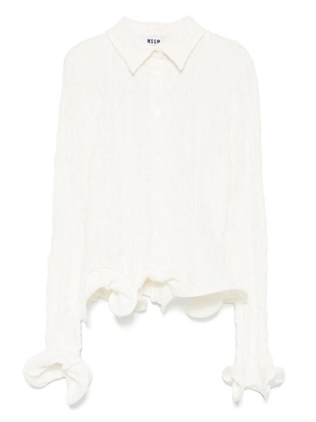  Msgm Camisa Con Acabado Texturizado - Blanco 