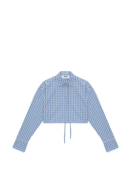  Msgm Camisa Con Cierre De Lazo - Azul 