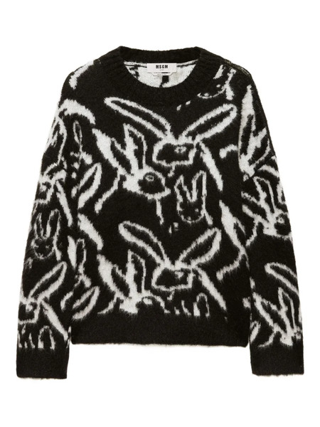  Msgm Camisa Con Estampado De Conejo - Negro 