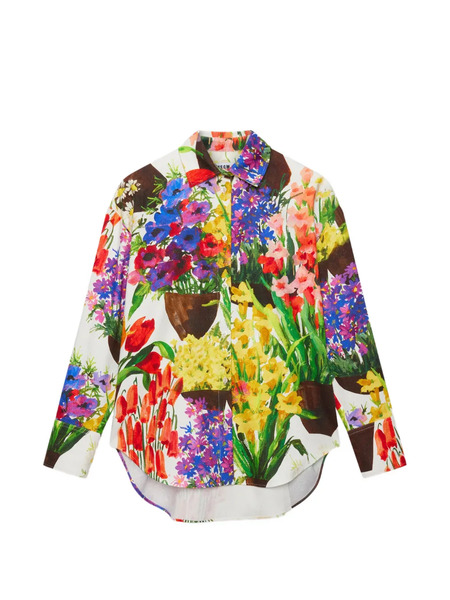  Msgm Camisa Con Estampado Floral - Blanco 