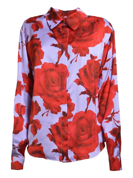  Msgm Camisa Con Estampado Floral - Morado 