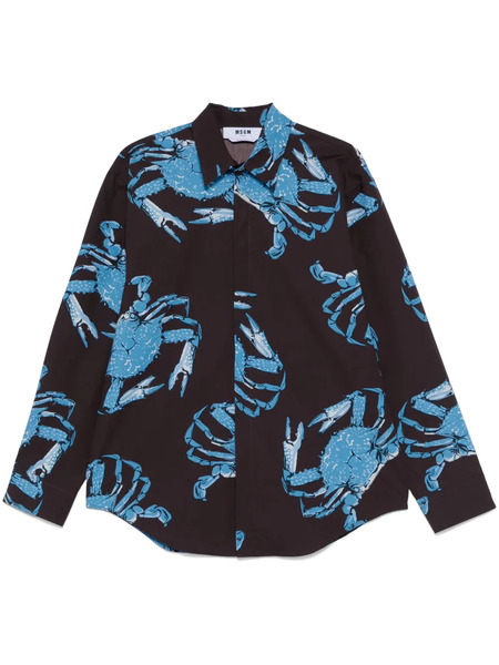  Msgm Camisa Con Estampado King Crab - Marrón 