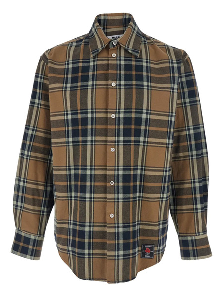  Msgm Camisa Con Parche Del Logo - Marrón 