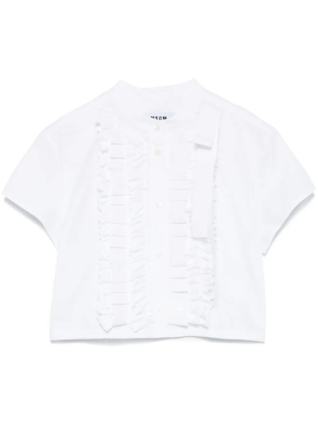 Msgm Camisa Con Volantes - Blanco 