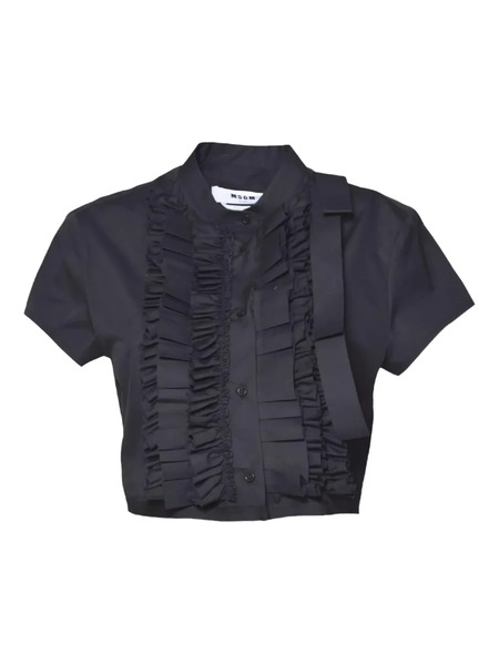  Msgm Camisa Con Volantes - Negro 