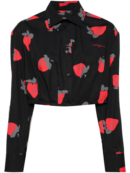  Msgm Camisa Corta Estampada - Negro 