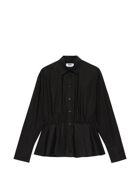  Msgm Camisa Fruncida - Negro 