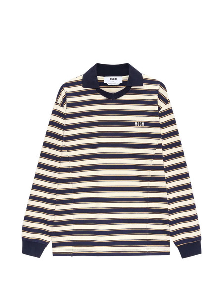  Msgm Camiseta A Rayas - Azul 