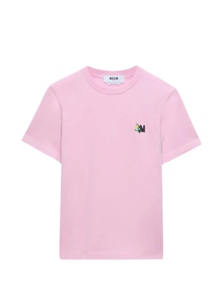  Msgm Camiseta Bordada - Rosa 