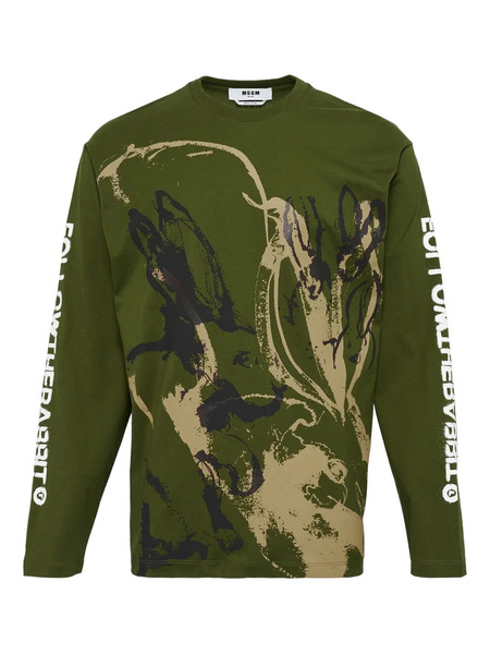  Msgm Camiseta Con Estampado Gráfico - Verde 