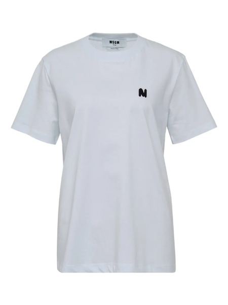  Msgm Camiseta Con Logo Bordado - Blanco 