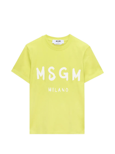 Msgm Camiseta Con Logo Estampado - Amarillo 