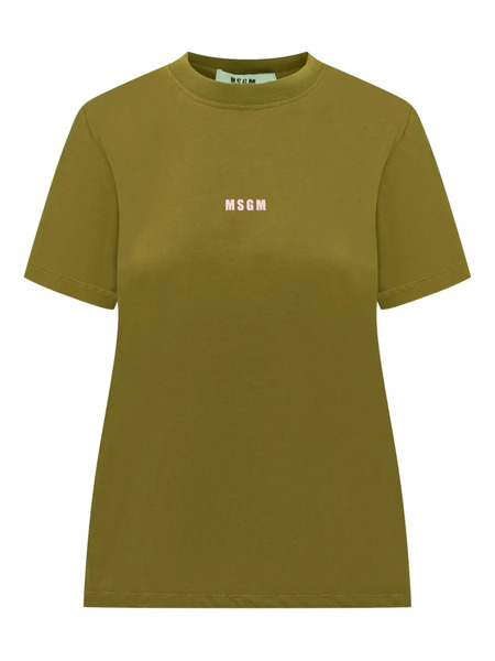  Msgm Camiseta Con Logo Estampado - Verde 