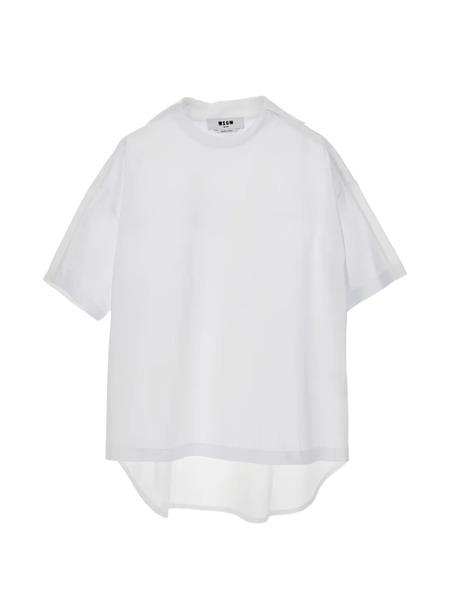 Msgm Camiseta Con Panel De Malla - Blanco 