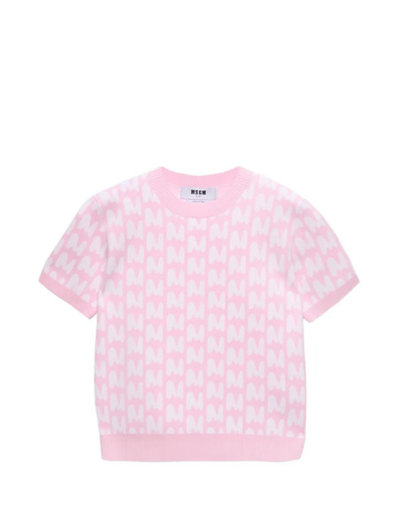  Msgm Camiseta Estampada - Rosa 