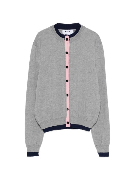  Msgm Cárdigan Con Cuello Redondo - Gris 