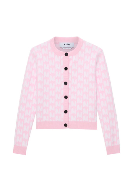  Msgm Cárdigan Estampado Con Botones - Rosa 