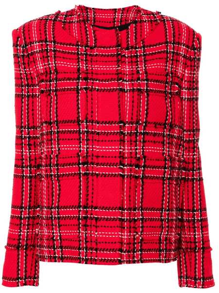 Msgm Chaqueta A Cuadros - Rojo 