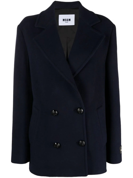  Msgm Chaqueta Con Parche Del Logo - Azul 