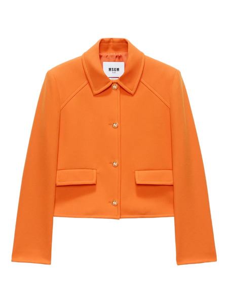  Msgm Chaqueta Corta Ajustada - Naranja 