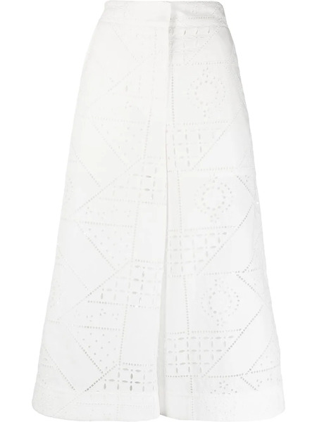  Msgm Culottes Bordados - Blanco 
