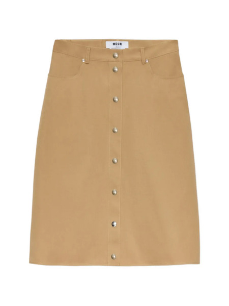  Msgm Falda Acampanada Con Botones - Neutro 