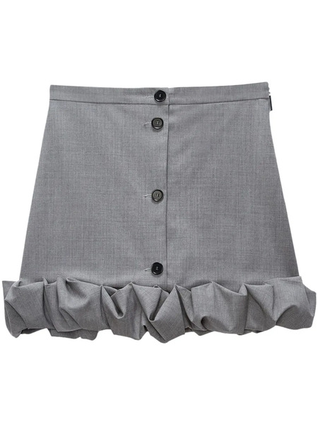  Msgm Falda Corta Con Volantes - Gris 